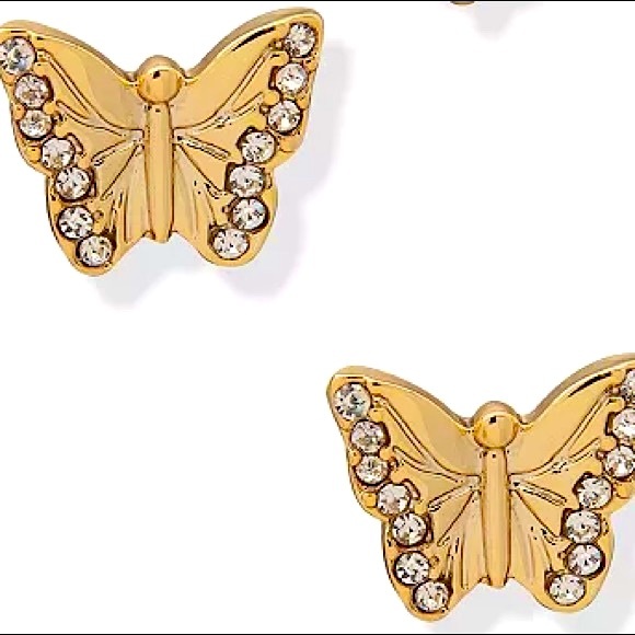 Giani Bernini Gold-Tone Crystal Butterfly Stud Earrings - Picture 6 of 7